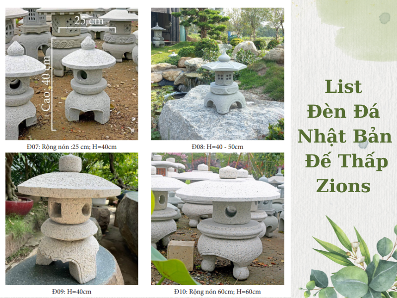 Mẫu đèn đá sân vườn phong cách Nhật Bản đa dạng tại Zions
